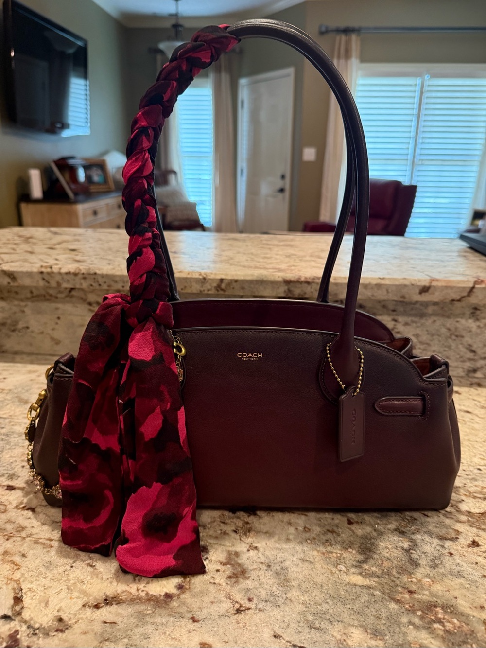 EUC Coach Empire 34 in Merlot (scarf and chain not included)